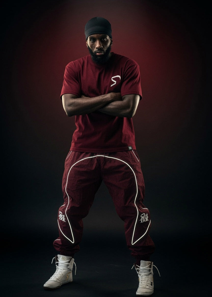 “Crimson” SVNTBOX 001 TRACK PANTS (PRE-ORDER)