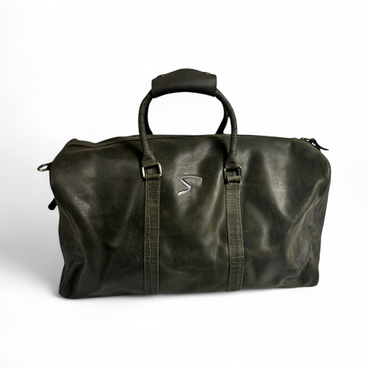 SVNTBOX EMERALD CROC DUFFLE BAG